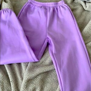 Purple high wasted sweat pants